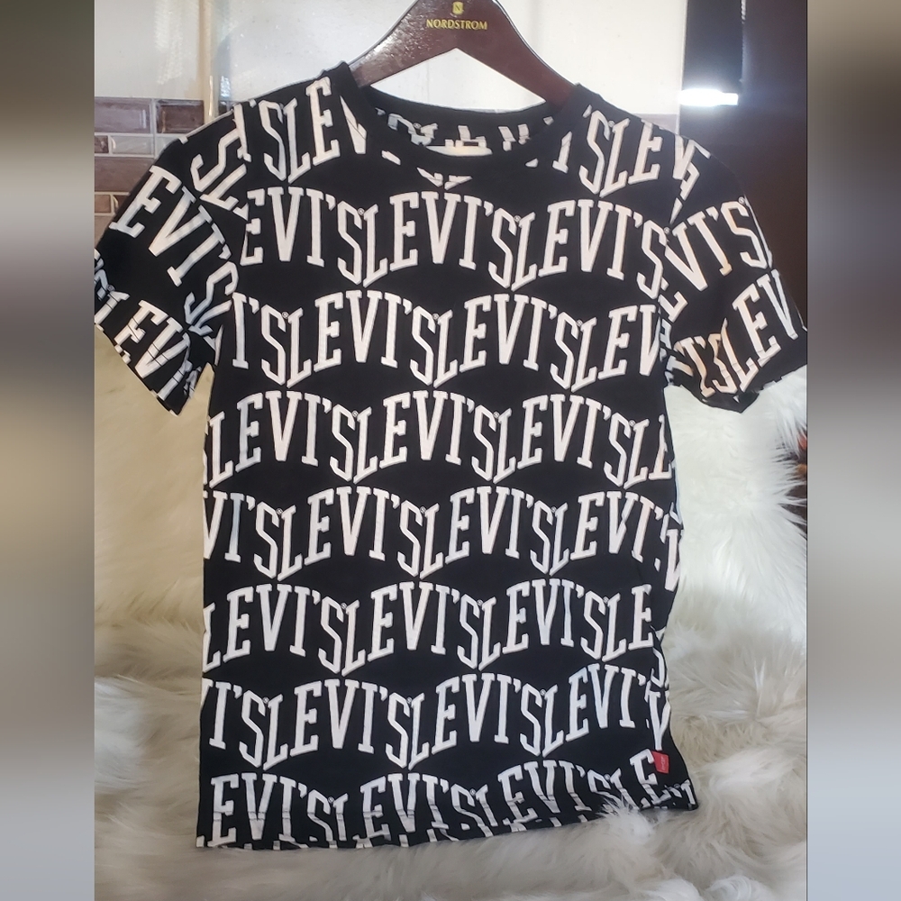 Levi's Black and White Logo Mini Dress